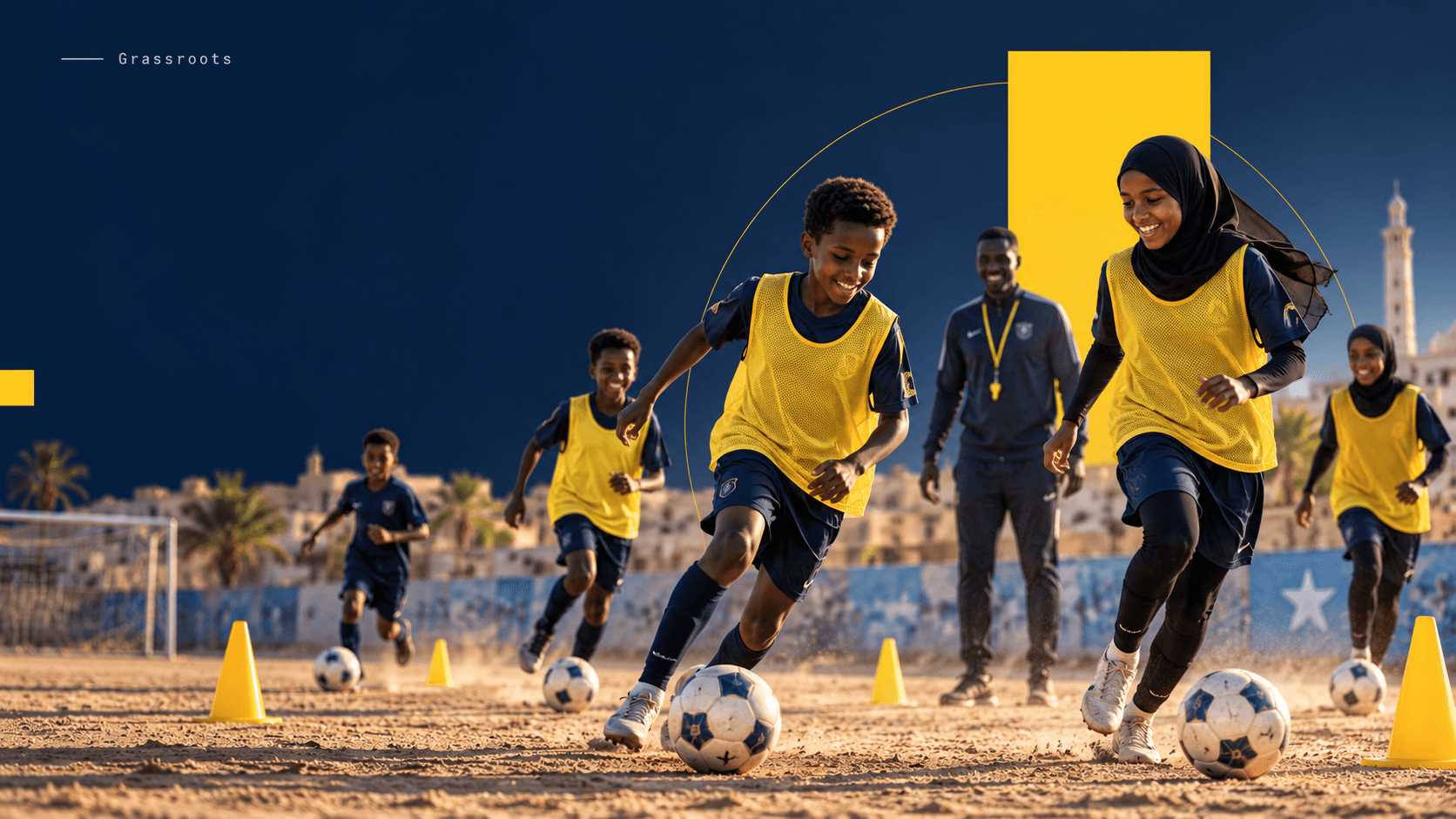 Young players training at grassroots level